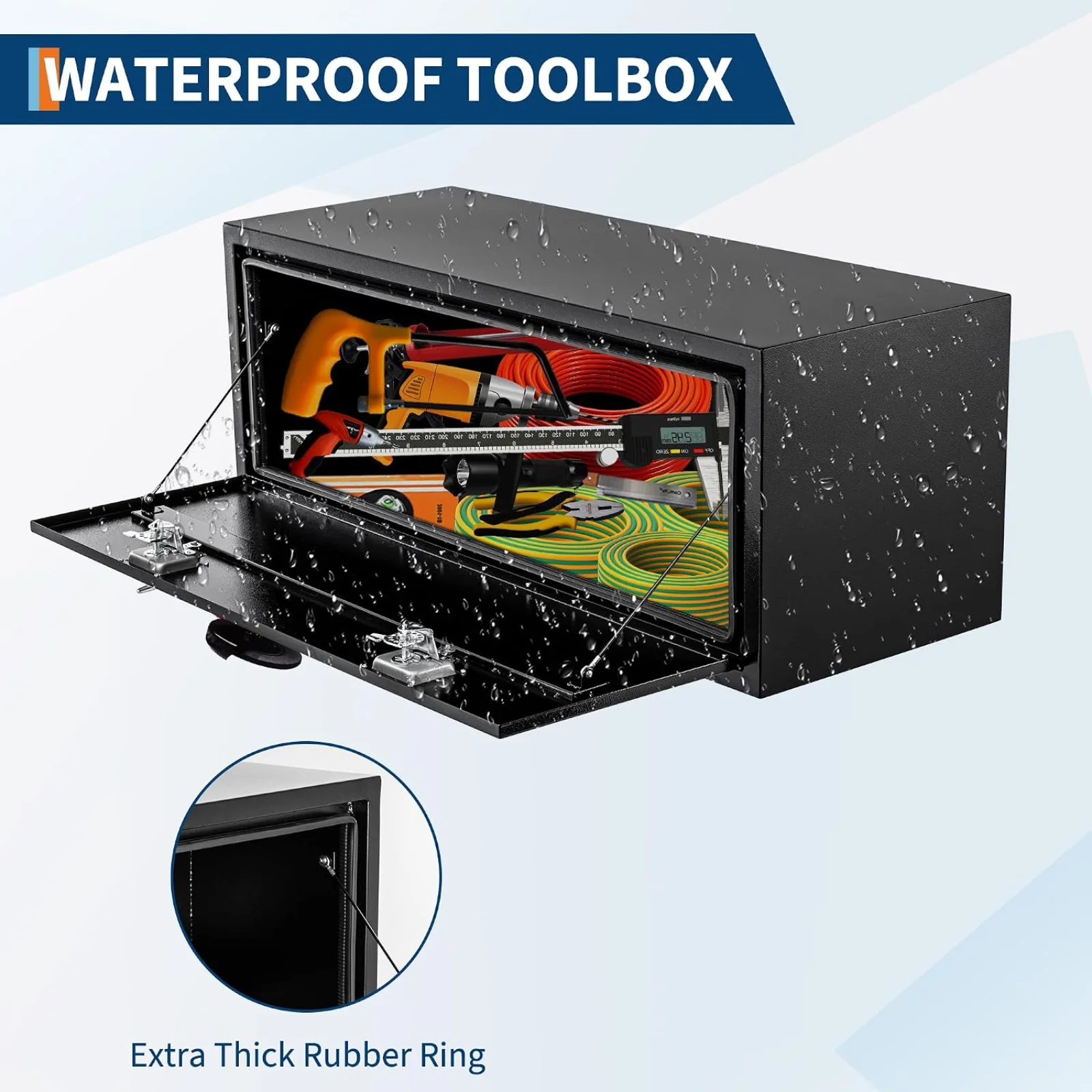 Home Security Box - صندوق أدوات متين من الفولاذ الأسود