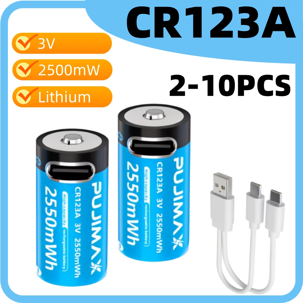 Home Security Battery Replacement - بطارية ليثيوم قابلة لإعادة الشحن CR123A